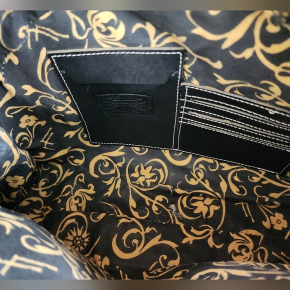 LEADERS IN LEATHER J.L SALDIVAR hobo shoulder bag cream/black cutout - Picture 5 of 6